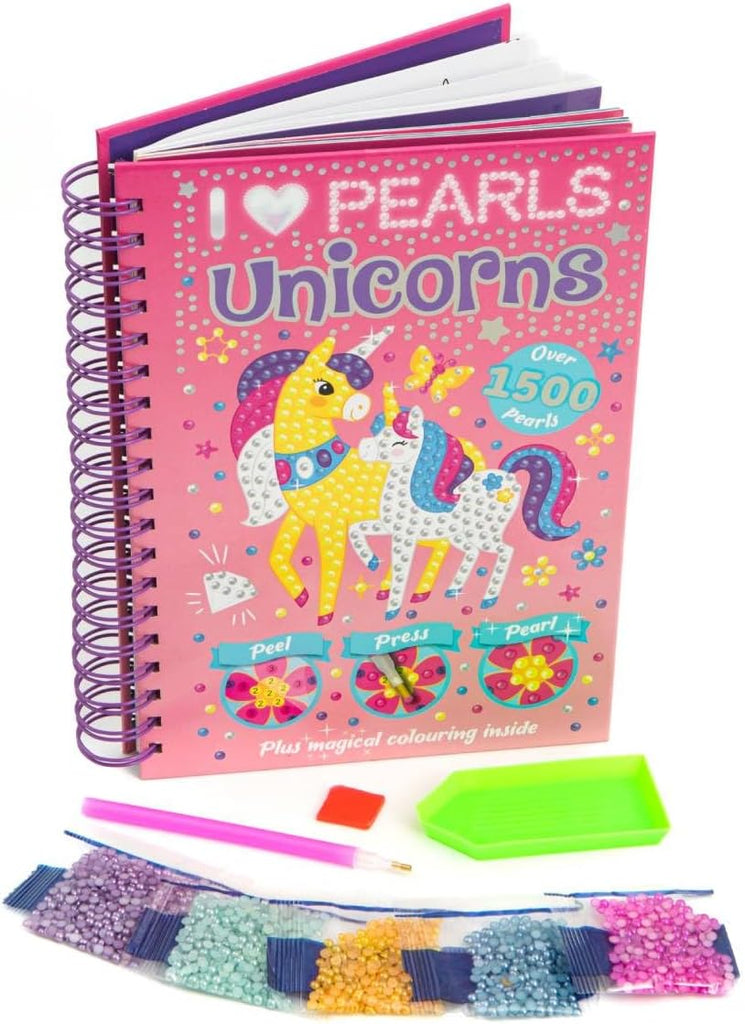 Girls/Children I Love Pearls Unicorn Over 1500 pearls Plus magical colouring inside peel press pearl