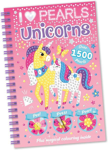 Girls/Children I Love Pearls Unicorn Over 1500 pearls Plus magical colouring inside peel press pearl