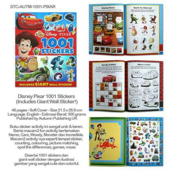 Disney Pixar 1001 Stickers Includes GIANT Wall Sticker - Children Store Co.