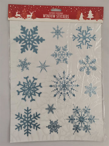 Christmas Glittered Snowflake Window Stickers - Children Store Co.