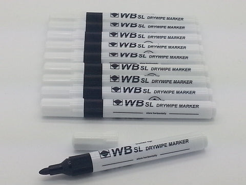 Dry wipe clean pen white board & books for kids eraseable marker BLACK non Toxic 5 Markers - Children Store Co.