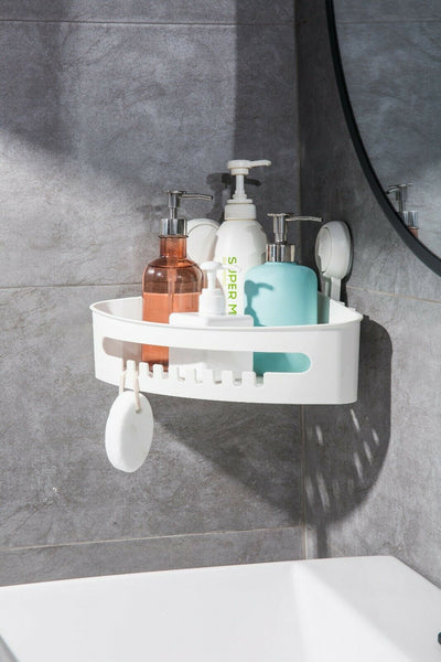 Corner Shower Caddy, Heavy Duty Suction Wall Mounted Plastic Shower Shelf - Children Store Co.