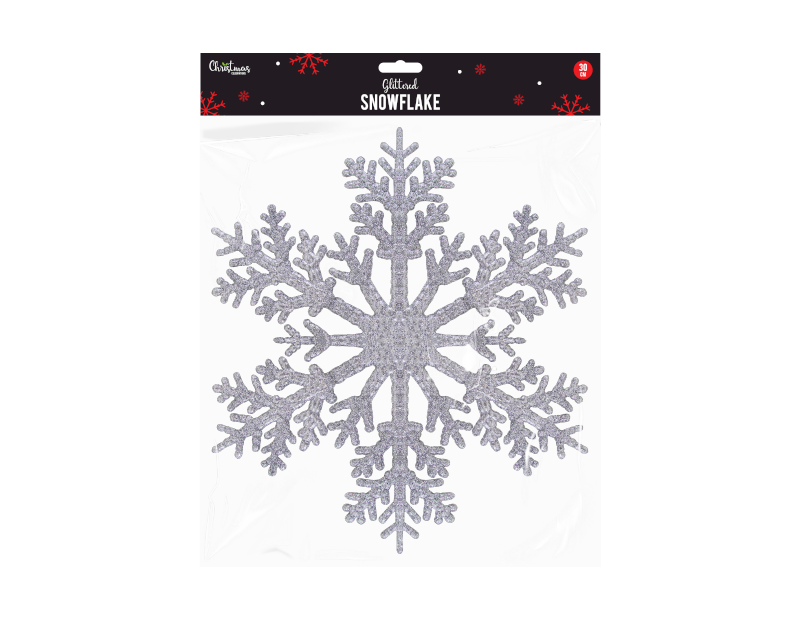 Christmas Silver Glittered Snowflake 30cm - Children Store Co.