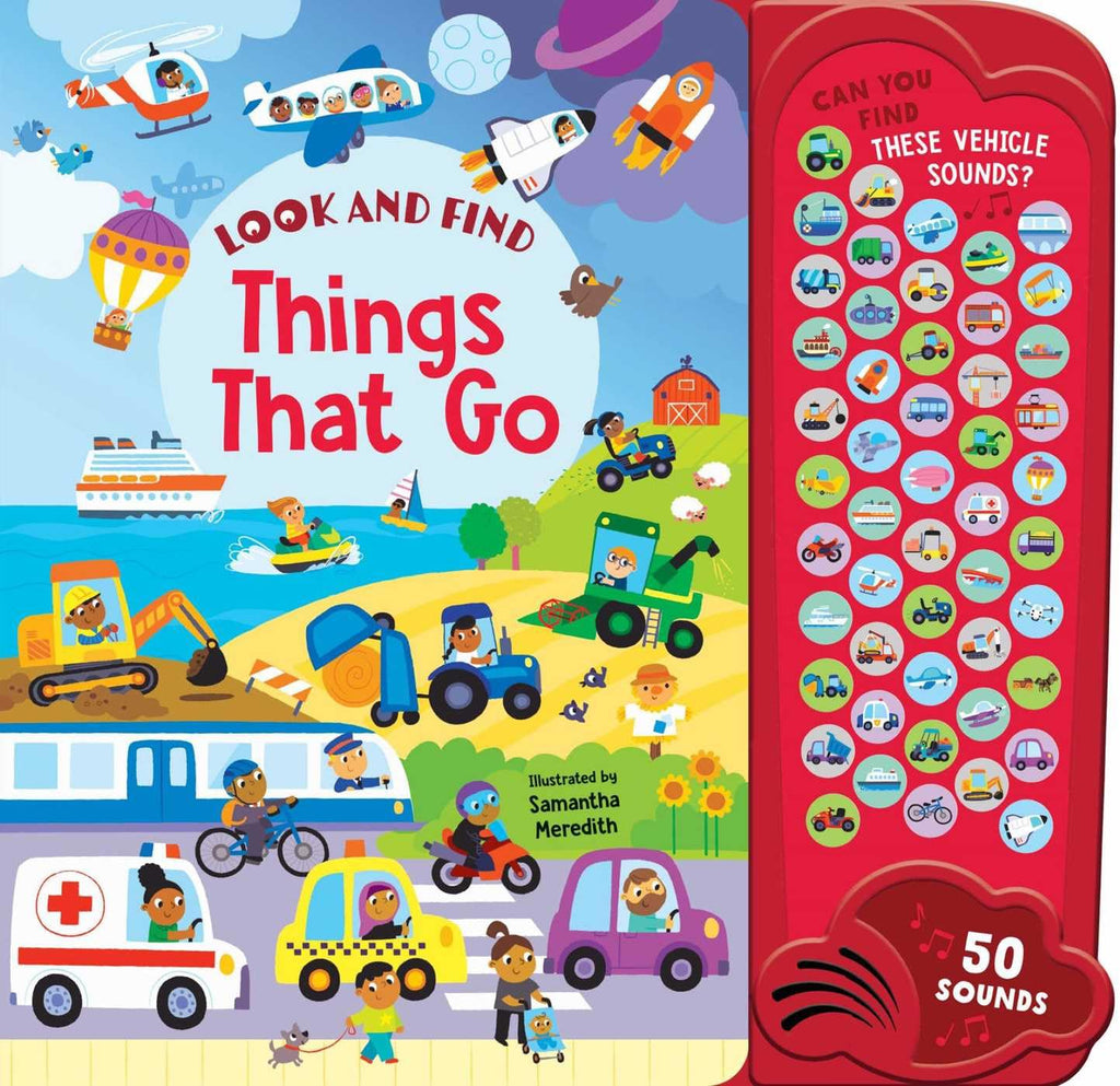 Look & Find Things That Go 50 button sound book Hardback - Children Store Co.
