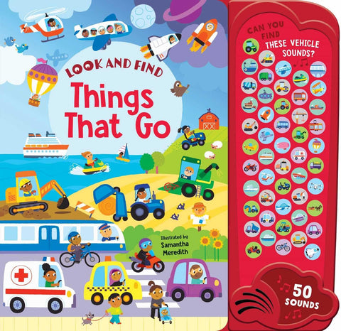 Look & Find Things That Go 50 button sound book Hardback - Children Store Co.
