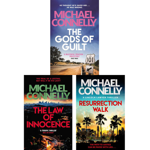 Lincoln Lawyer Personal Cases Collection by Michael Connelly: The Gods of Guilt, The Law of Innocence & Resurrection Walk - From the Jailhouse to the Courtroom with Harry Bosch (3-Book Set) - Children Store Co.