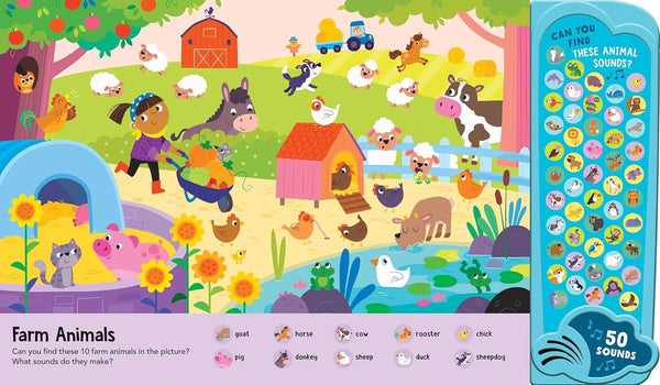Look & Find Things Animal Kingdom 50 button sound book Hardback - Children Store Co.