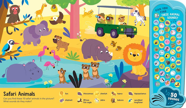 Look & Find Things Animal Kingdom 50 button sound book Hardback - Children Store Co.