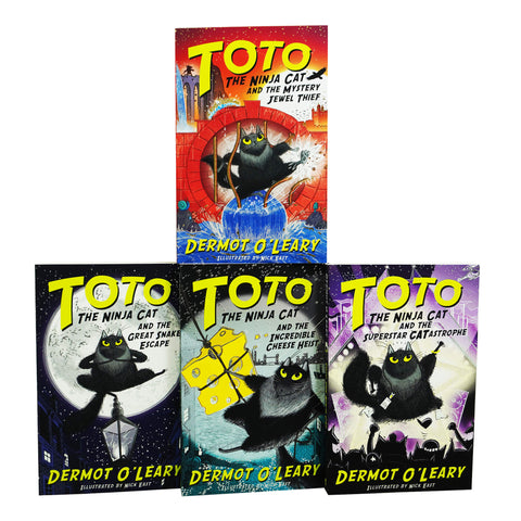 Toto the Ninja Cat Series 4 Books Collection Set By Dermot O'Leary NEW Ages 9+
