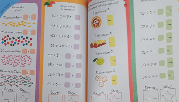 Children Usborne Educational Workbooks 4 books set Addition subtraction Times Tables Telling the Time Multiplying dividing KS1 KS2 boys Girls