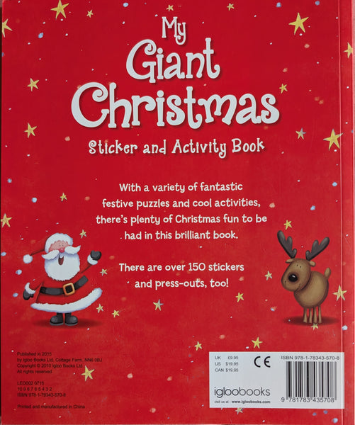 My Giant Christmas Sticker & Activity Book – 150+ Festive Stickers & Press-Out Crafts for Kids | Holiday Fun Gift Idea