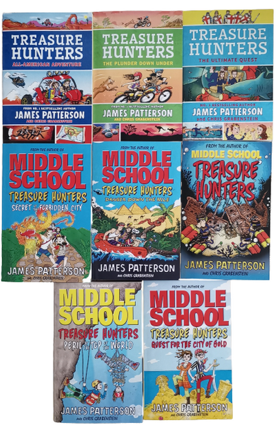 Middle School Treasure Hunters Series by James Patterson 8 Books Set - Paperback