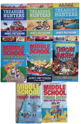 Middle School Treasure Hunters Series by James Patterson 8 Books Set - Paperback