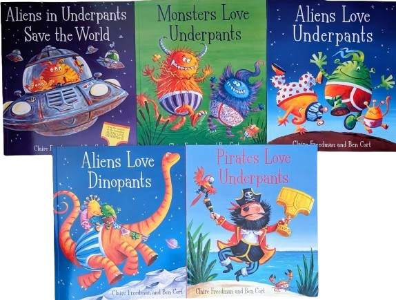 Kids/Children Aliens Love Underpants 5 books collection set Pirates Love underpants Aliens Love dinopants monsters love underpants