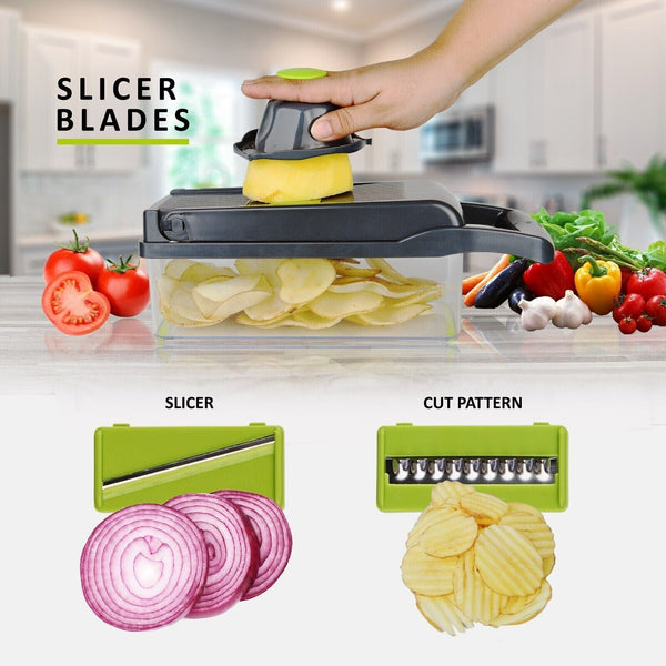 Trader's Direct Vegetable Chopper Slicer Dicer Mandolin 12 in 1 Multipurpose