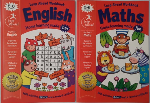 Leap ahead English & Maths workbook ages 5-6 New!!! - Children Store Co.