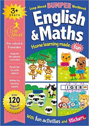 Leap ahead Maths and English Bumper Workbook Ages 3-5 New - Children Store Co.