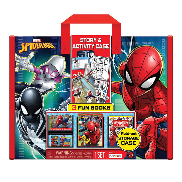 3 Spiderman Story Books & Activity Case