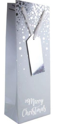 Christmas Silver Luxury Foiled Bottle Bag - Children Store Co.