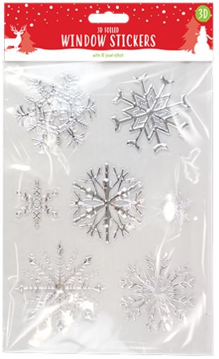 Christmas Foiled Snowflake Window Stickers - Children Store Co.