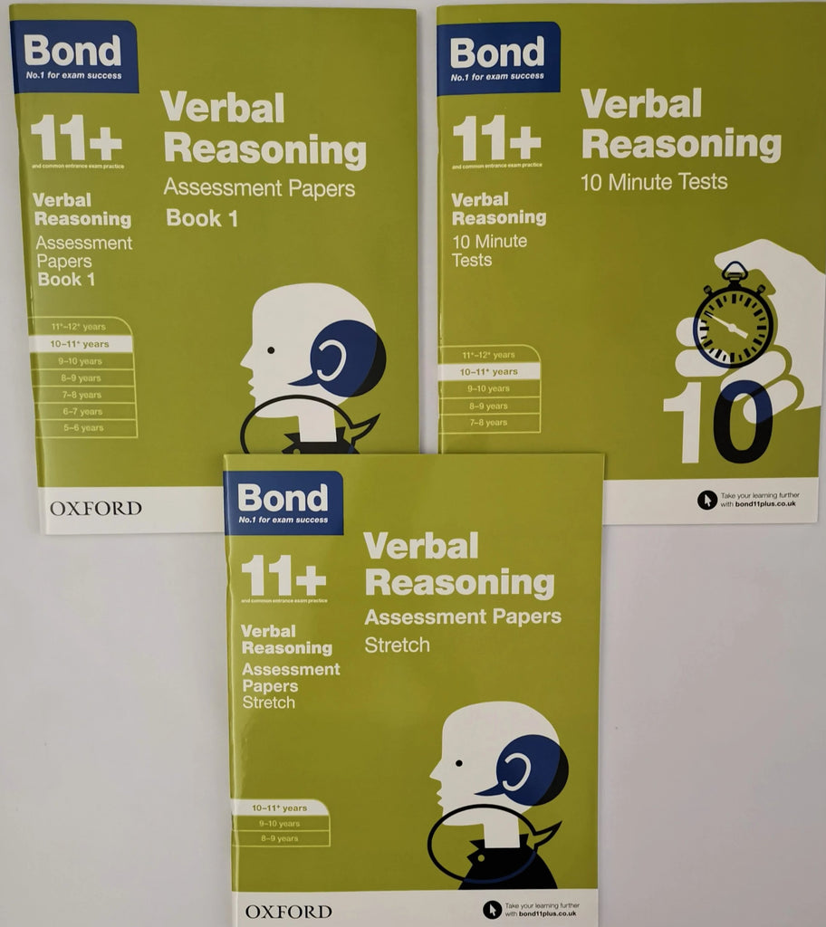 Bond 11+ Verbal Reasoning (3 Books collection) Ages 10-11 Years - Children Store Co.