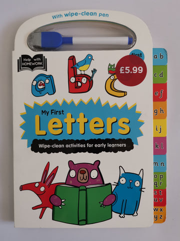 Kids Letters Wipe clean book NEW!!! Hardback - Children Store Co.