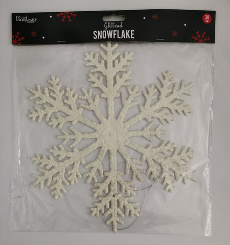 Christmas White Glittered Snowflake 30cm - Children Store Co.