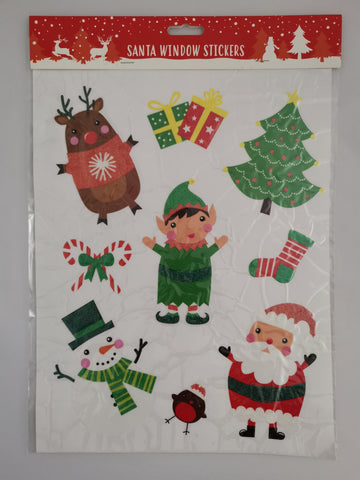 Christmas Glittered Santa Window Stickers - Children Store Co.