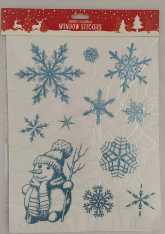 Christmas Glittered Snowman Window Stickers - Children Store Co.
