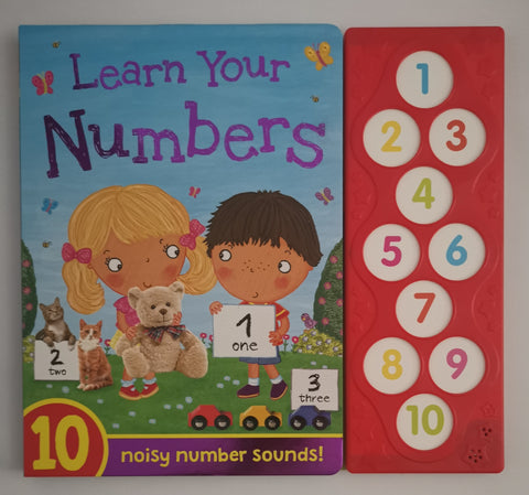 Baby/ Kids Learn Your Numbers 10 Noisy word sounds Ages 0+ Hardback Igloo books - Children Store Co.