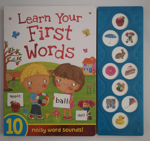 Baby/ Kids Learn Your First Words 10 Noisy word sounds Ages 0+ Hardback Igloo books - Children Store Co.