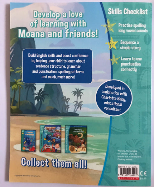 Disney Learning Moana English Practice Workbook KS1 Ages 5-6 - Children Store Co.