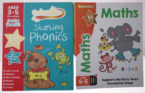 Goldstars Phonics & Maths Workbooks Paperback Ages 3+ Preschool/Nursery/Reception - Children Store Co.