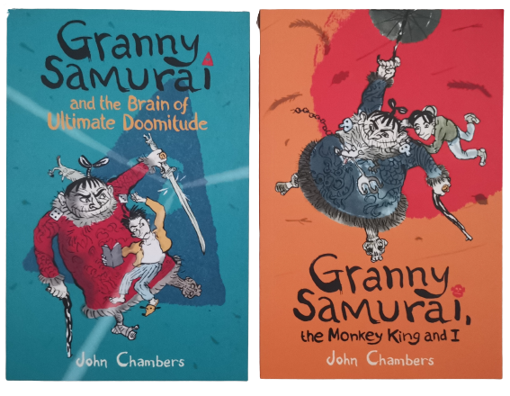 Kids Children Granny Samurai set of 2 books PB the monkey king and I and the brain of ultimate Doomitude