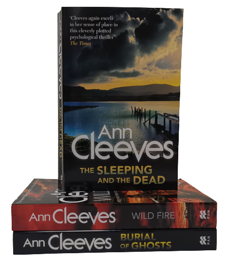 Adult Fiction Ann Cleeves 3 books set Wild Fire Burial of Ghosts The Sleeping and the dead