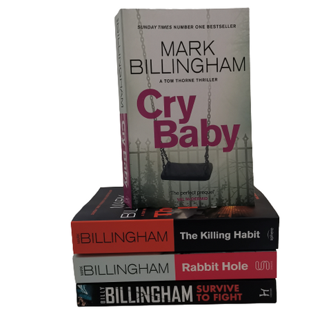 Adult Fiction 4 books collection By Mark Billingham Cry Baby The Killing Habit Rabbit Hole Survive to Fight Thriller Mystery Murder
