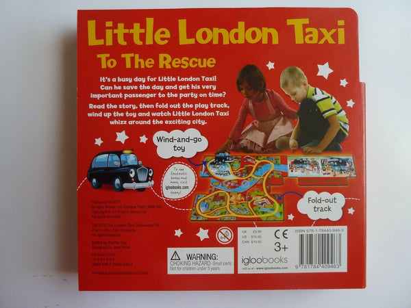 Little London Taxi To the Rescue Wind-Up Toy/ Track book Age 2-8 years Interactive sensory igloo Hardback new - Children Store Co.