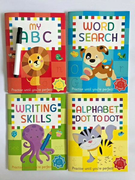 Nursery / Reception Kids Lets Learn ABC Wipe clean Learning Pack Ages 3+ - Children Store Co.