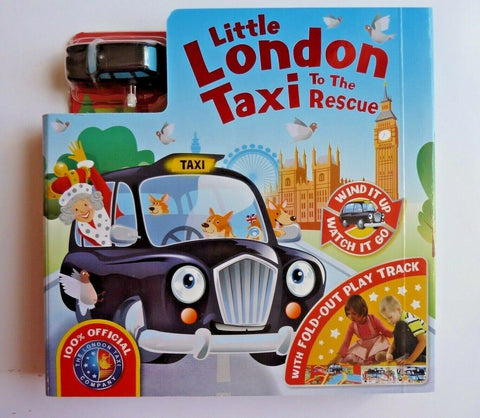 Little London Taxi To the Rescue Wind-Up Toy/ Track book Age 2-8 years Interactive sensory igloo Hardback new - Children Store Co.